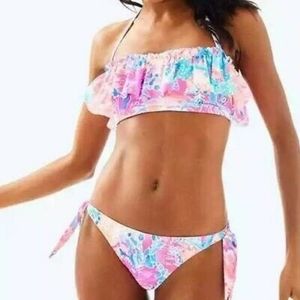 Lilly Pulitzer Ruffled Bandeau Bikini Size 6